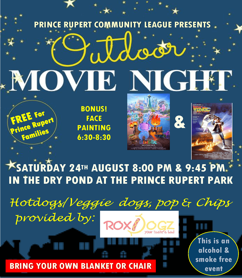 outdoor movie night, prince rupert community